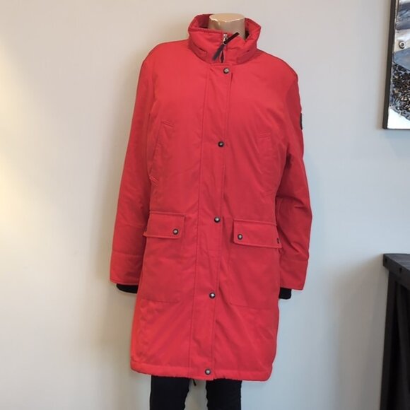 Calvin Klein Goose Down Winter Parka Coat CK Performance Mid Length Insulated XL - Picture 2 of 16